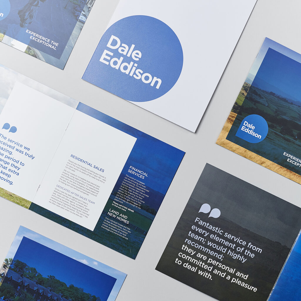 Folders and brochures for Dale Eddison estate agents.