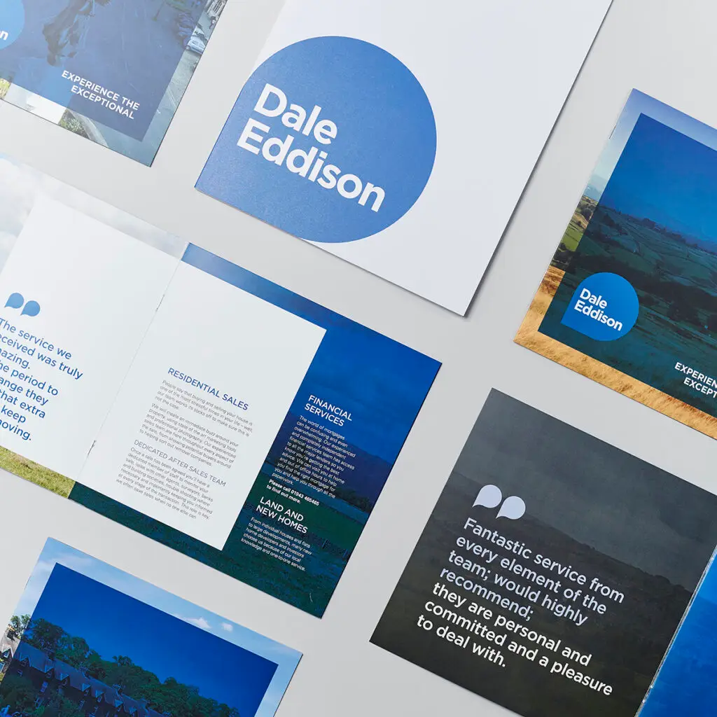 Folders and brochures for Dale Eddison estate agents.